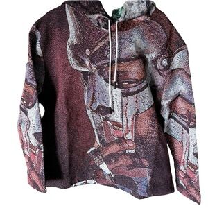 Made By Vigil MF Doom Full Tapestry Graphic Hoodie Size L Rare Statement Heat